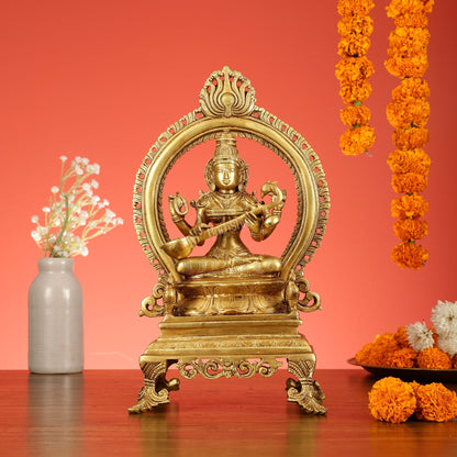 Inspiring Brass Saraswati Idol 15 inch