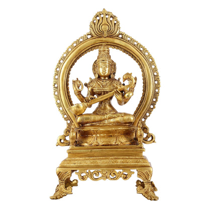 Inspiring Brass Saraswati Idol 15 inch