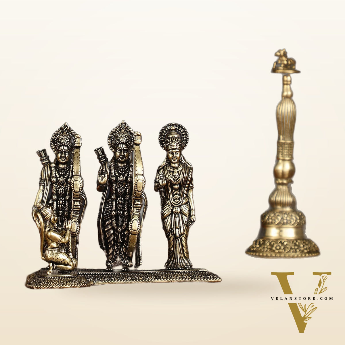 Intricate Brass Lightweight Ram Darbar Idol - 3" Tall