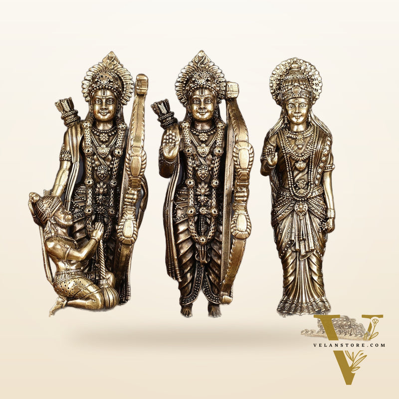 Intricate Brass Lightweight Ram Darbar Idol - 6.5" Tall