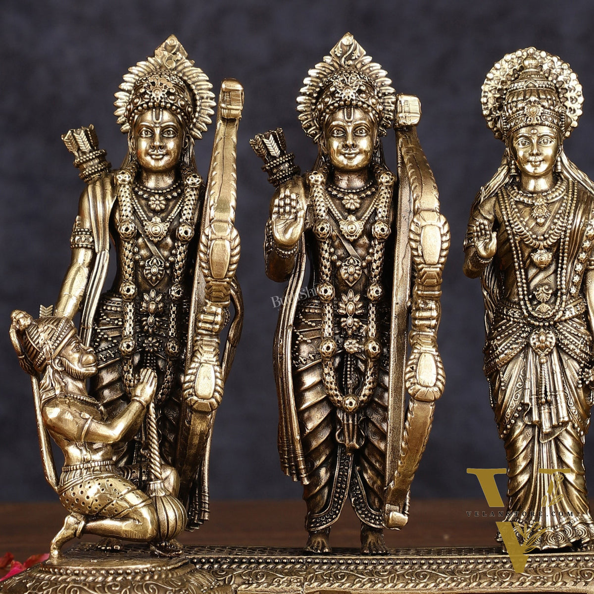 Intricate Brass Lightweight Ram Darbar Idol - 6.5" Tall