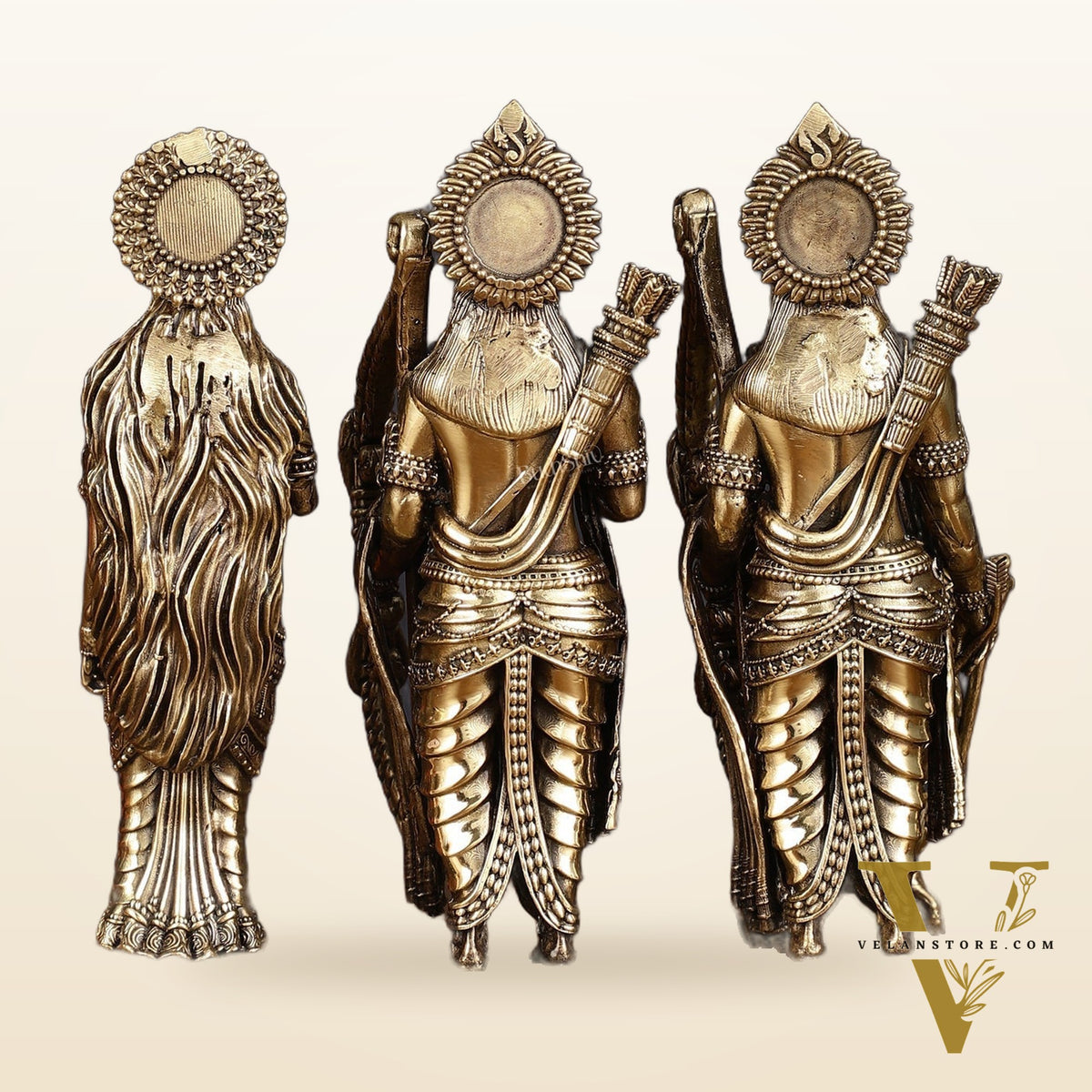 Intricate Brass Lightweight Ram Darbar Idol - 6.5" Tall