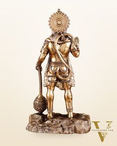 Intricate Brass Standing Hanuman Ji Idol – Superfine Finish | 12"