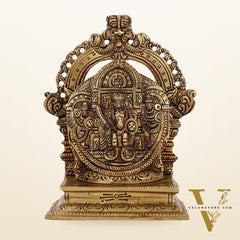 Intricate Brass Superfine Ravalnath Idol with Arch | 6" Height | Spiritual Splendor