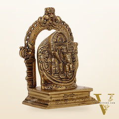 Intricate Brass Superfine Ravalnath Idol with Arch | 6" Height | Spiritual Splendor