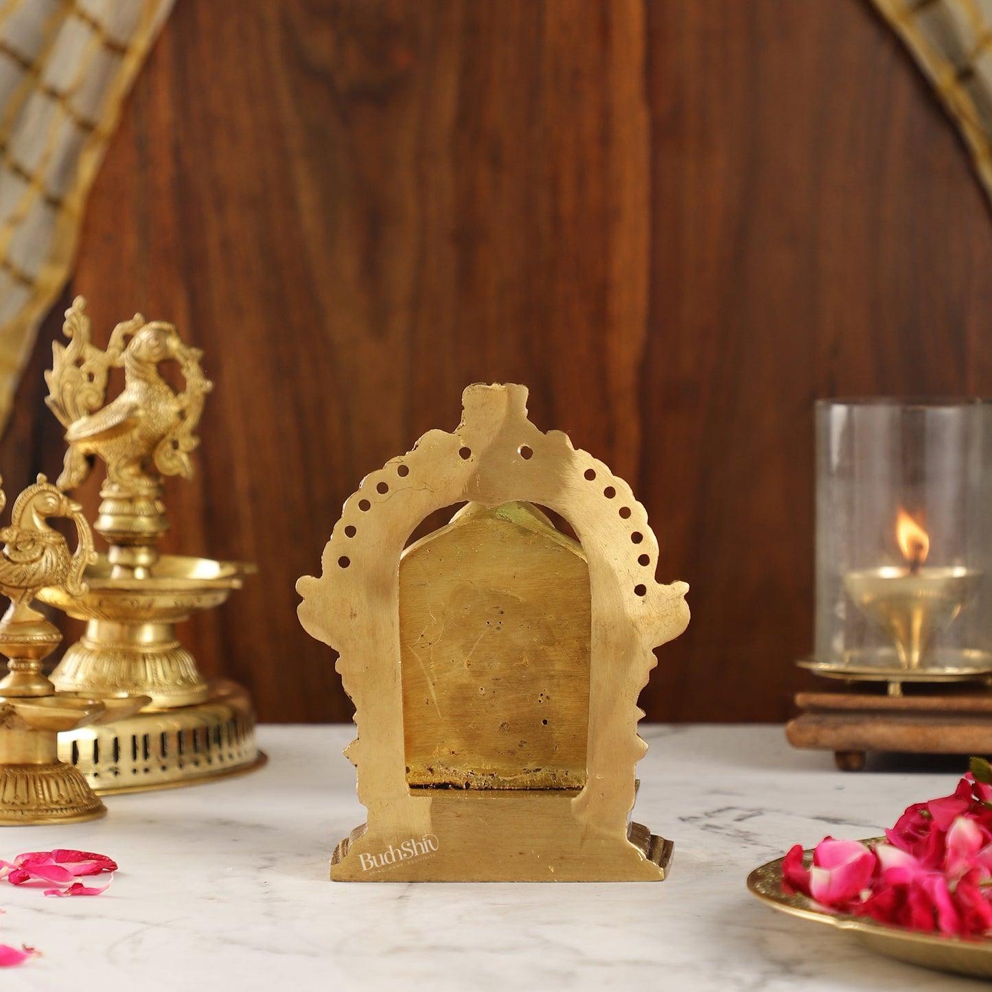 Intricate Brass Superfine Ravalnath Idol with Arch | 6" Height | Spiritual Splendor