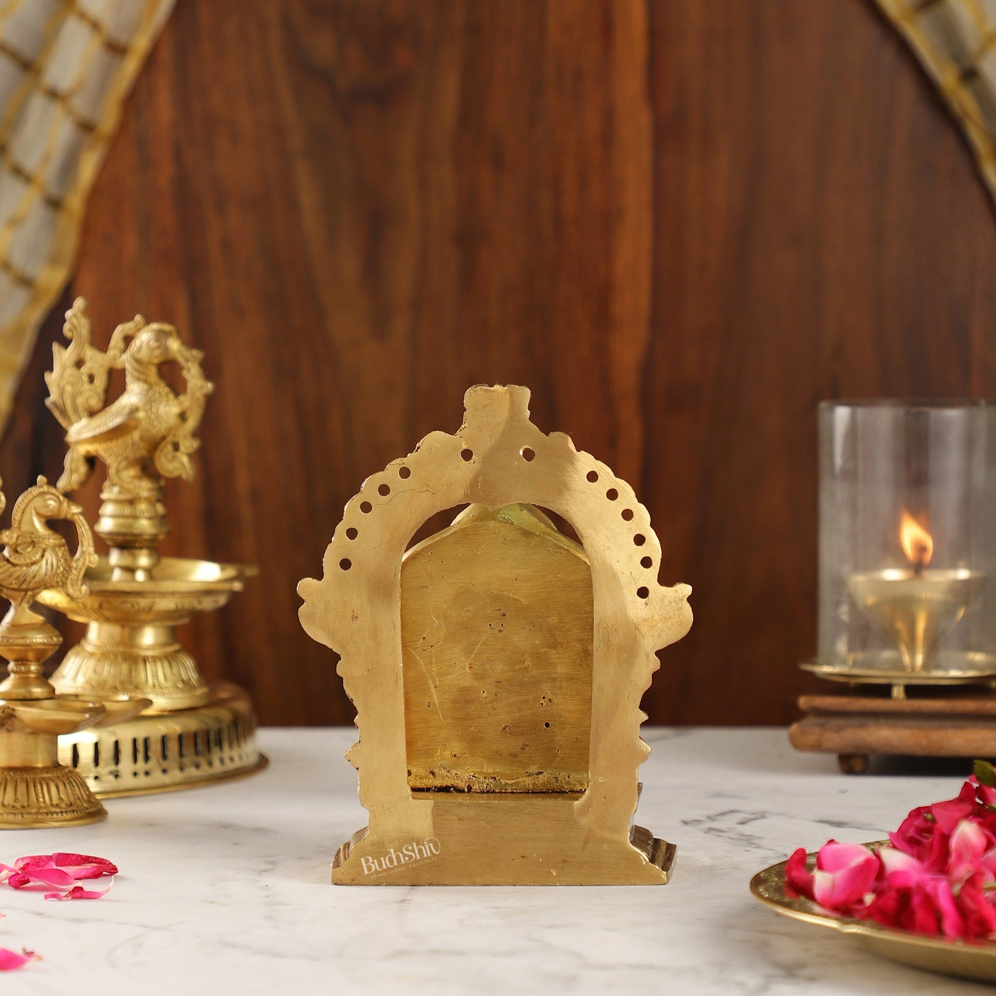 Intricate Brass Superfine Ravalnath Idol with Arch | 6" Height | Spiritual Splendor
