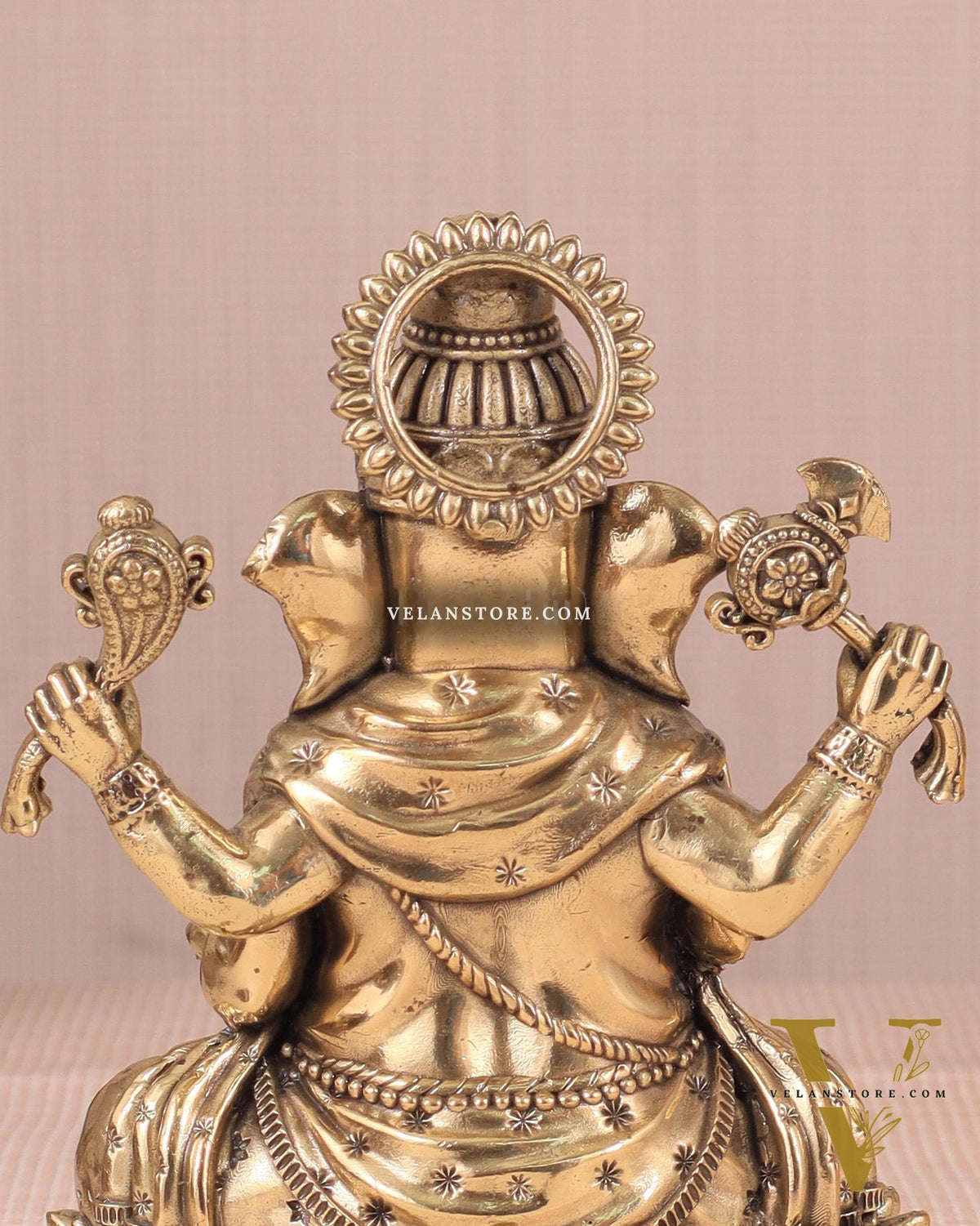 Intricate Ganesha Superfine Brass Idol with Clear Detailing 6'