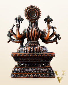 Intricate Hollow-Cast Goddess Varahi Superfine Brass Idol – 4" Tall chola brown tone