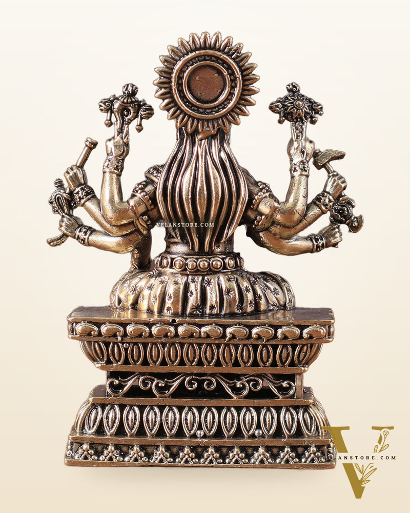 Intricate Hollow-Cast Goddess Varahi Superfine Brass Idol – 4" Tall