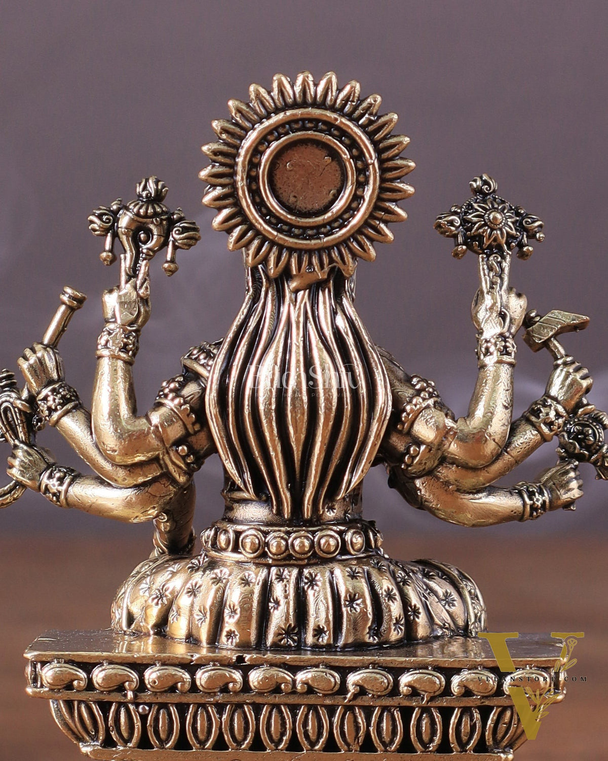 Intricate Hollow-Cast Goddess Varahi Superfine Brass Idol – 4" Tall