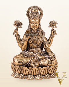 Intricate Lakshmi Superfine Brass Idol with Clear Detailing