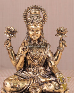 Intricate Lakshmi Superfine Brass Idol with Clear Detailing