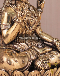Intricate Lakshmi Superfine Brass Idol with Clear Detailing