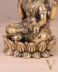 Intricate Lakshmi Superfine Brass Idol with Clear Detailing