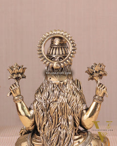 Intricate Lakshmi Superfine Brass Idol with Clear Detailing