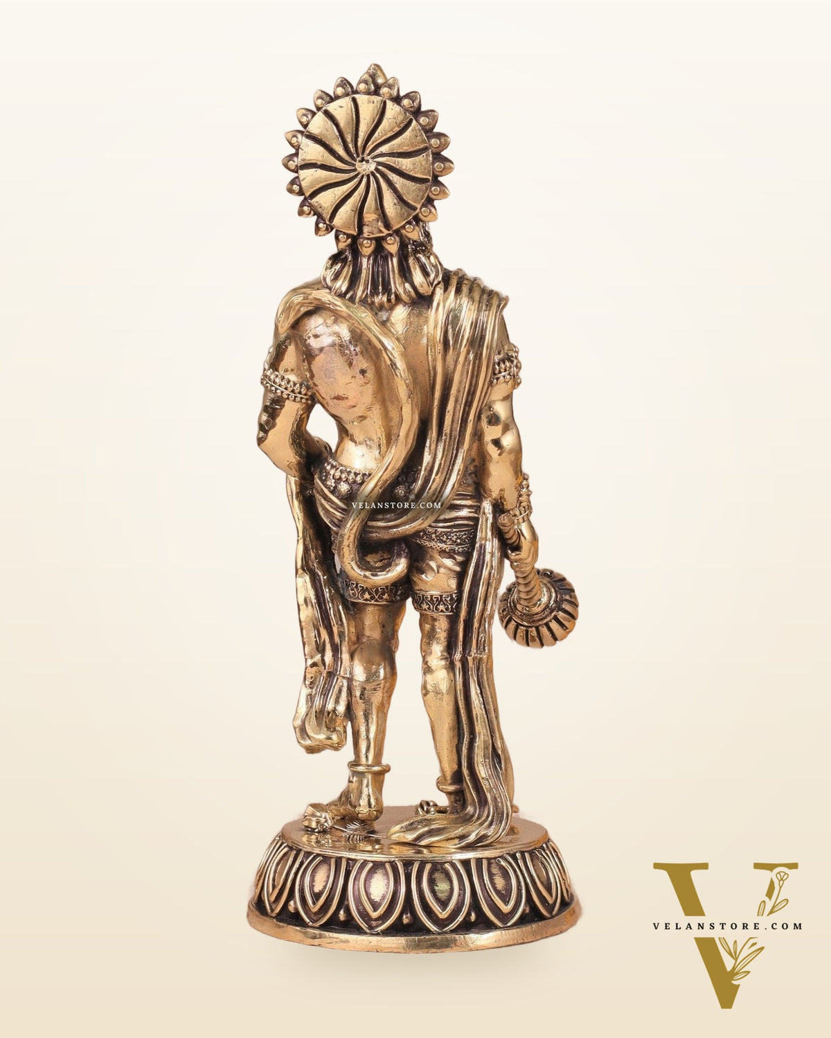 Intricate Standing Hanuman Ji Brass Sculpture - 10.5"