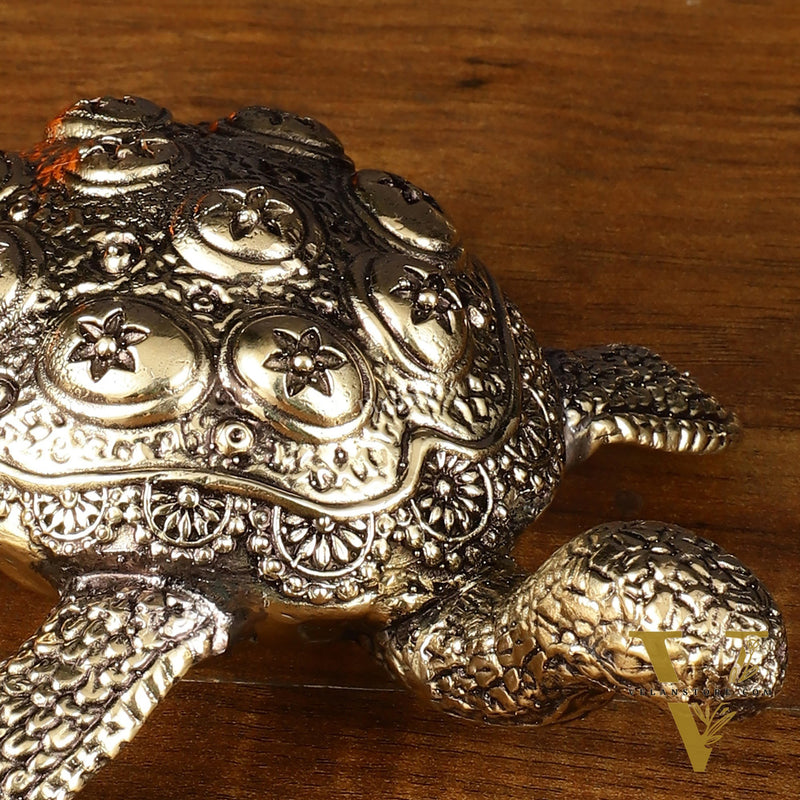 Intricate Superfine Brass Vastu Tortoise Showpiece