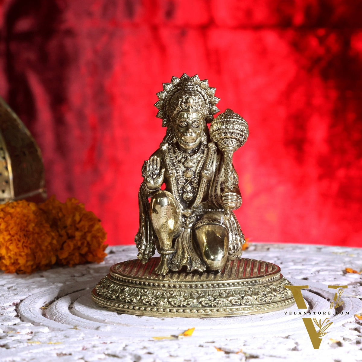 Intricately Carved Pure Brass Hanuman Ji Statue - 3 Inch Superfine