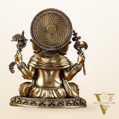 Intricately Crafted Pure superfine Brass Lord Ganesha Statue - 6.5"