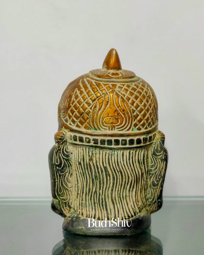 Intricately Handcrafted Brass Lord Hanuman Bust | 7.5" Height | Tabletop Decor