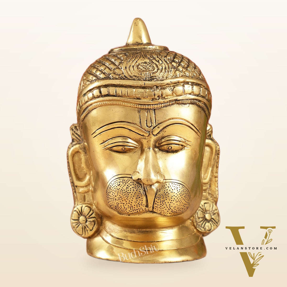 Intricately Handcrafted Brass Lord Hanuman Bust | 7.5"