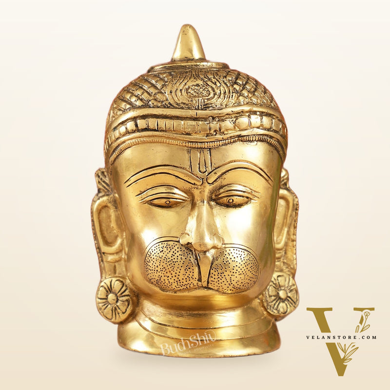 Intricately Handcrafted Brass Lord Hanuman Bust | 7.5"