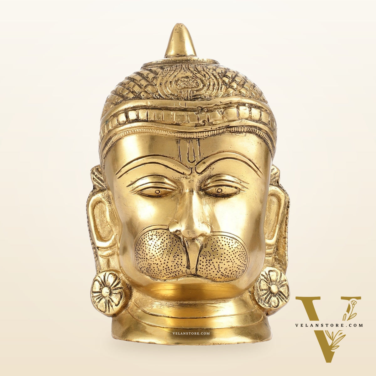 Intricately Handcrafted Brass Lord Hanuman Bust | 7.5"