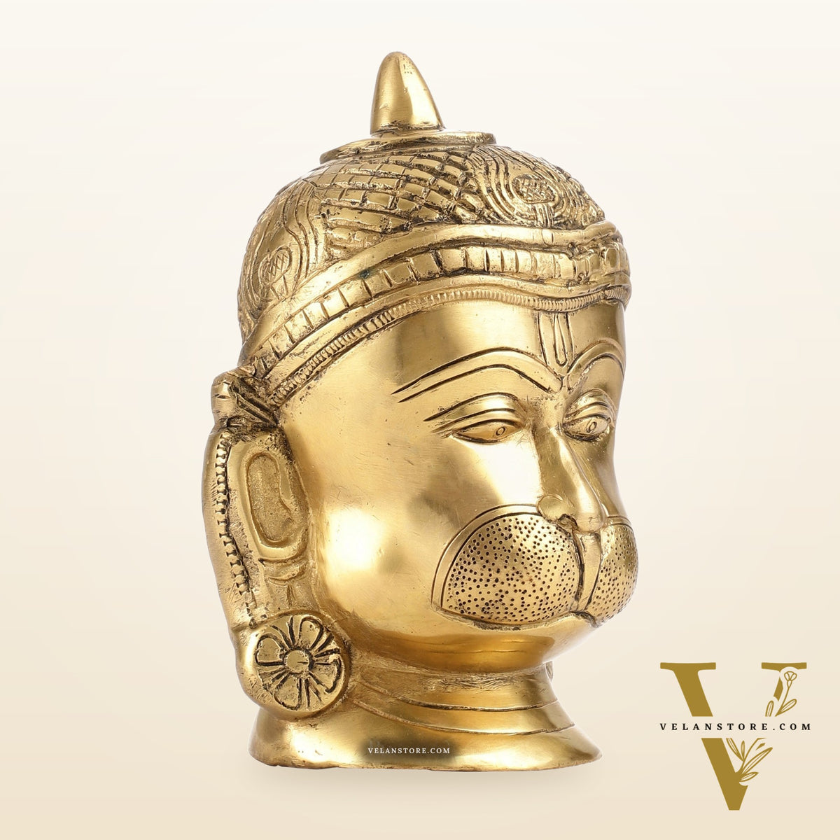 Intricately Handcrafted Brass Lord Hanuman Bust | 7.5"