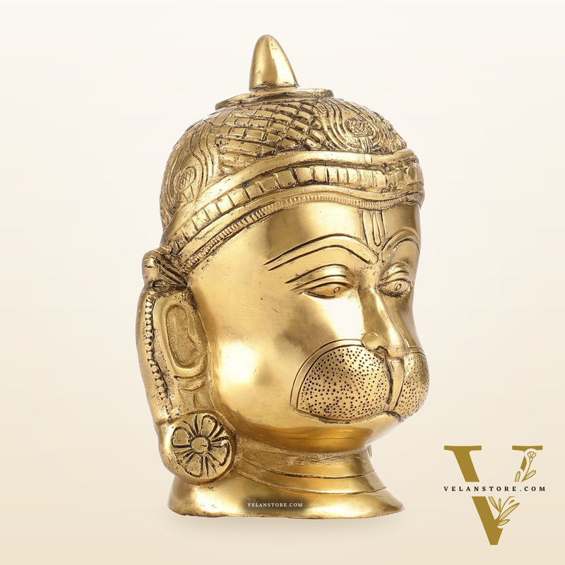 Intricately Handcrafted Brass Lord Hanuman Bust | 7.5"