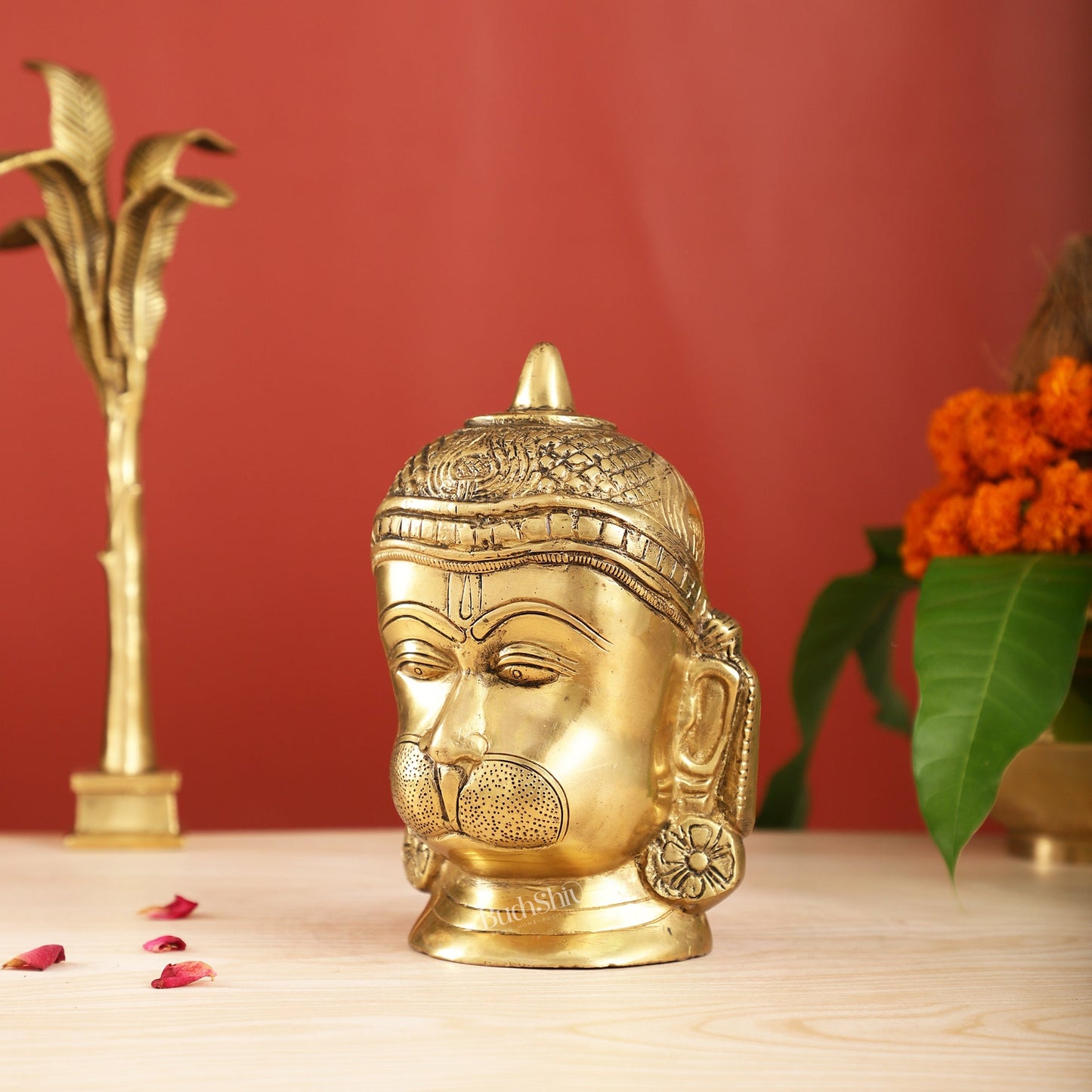 Intricately Handcrafted Brass Lord Hanuman Bust | 7.5"