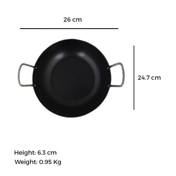 100% Pure Iron Kadai+ Fry Pan+ Tadka Pan, Cookware Set, Toxin-free,Naturally Non-stick,Pre-seasoned