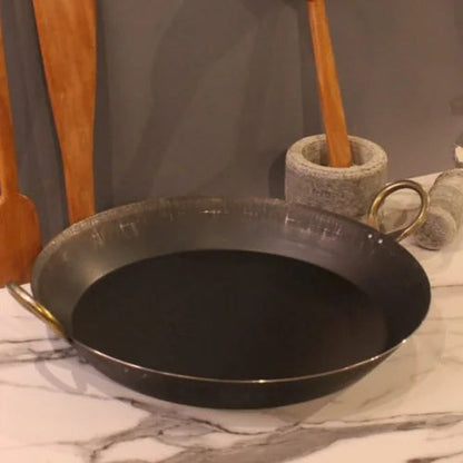 Iron Flat Bottom Paella Pan – Large
