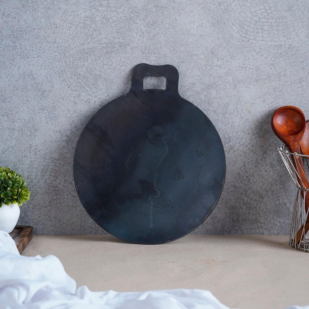 100% Pure Iron Tawa, Concave, Seasoned, Toxin-free, Nonstick, 30cm, 1.77kg