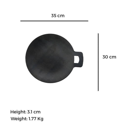 100% Pure Iron Tawa, Concave, Seasoned, Toxin-free, Nonstick, 30cm, 1.77kg