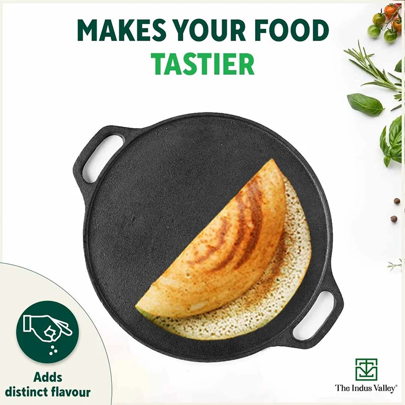 CASTrong Cast Iron Cookware Set: Tawa+ Kadai, Kitchen Set for Home, Pre-seasoned, 100% Pure, Toxin-free, Induction, Free ₹400 Tadka Pan