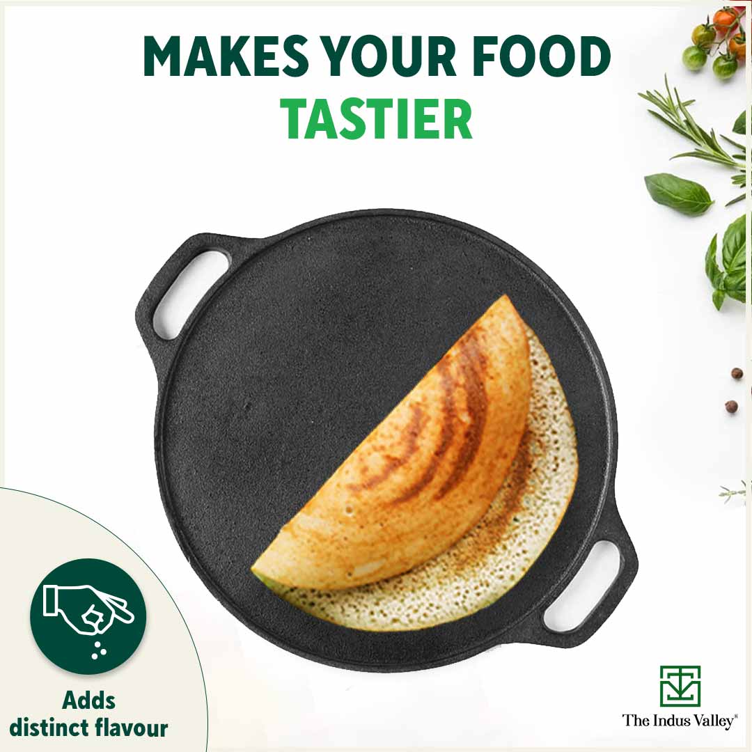 CASTrong Thick Cast Iron Kadai+Tawa+Free ₹110 Spatula,Kitchen set for Home, Pre-seasoned,100% Pure,Toxin-free