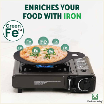 100% Pure Sheet Iron Tawa + Free ₹110 Spatula, Pre-seasoned, Toxin-free, 30.5cm, 1.8 / 1.4 kg