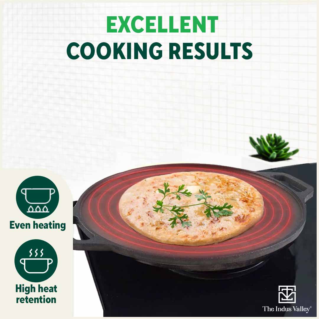 CASTrong Thick Cast Iron Kadai+Tawa+Free ₹110 Spatula,Kitchen set for Home, Pre-seasoned,100% Pure,Toxin-free