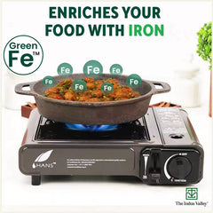 CASTrong Cast Iron Fry Pan, 2 Handles, Pre-seasoned, Nonstick, 100% Pure, Toxin-free, Induction, 24.6cm, 1.8L, 2.6kg
