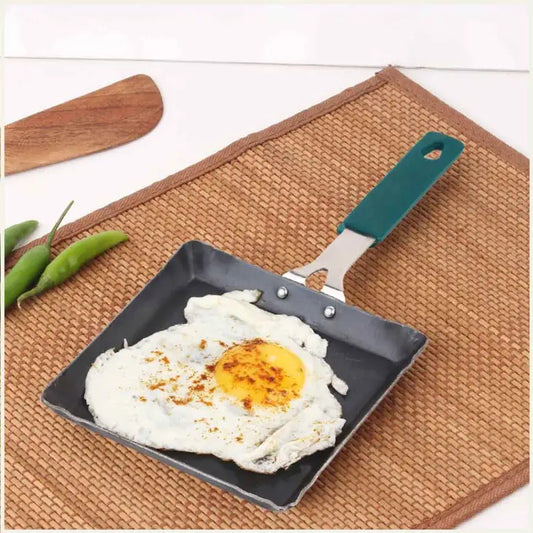 100% Pure Iron Omelette Pan with Bakelite Handle, Bread Toast, Toxin-free, Induction, Base, 14cm