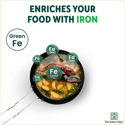 100% Pure Sheet Iron Tadka Pan with Stainless Steel Handle, Pre-seasoned, Toxin-free, Induction