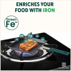 100% Pure Iron Omelette Pan with Bakelite Handle, Bread Toast, Toxin-free, Induction, Base, 14cm