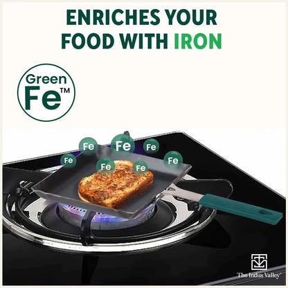 100% Pure Iron Omelette Pan with Bakelite Handle, Bread Toast, Toxin-free, Induction, Base, 14cm