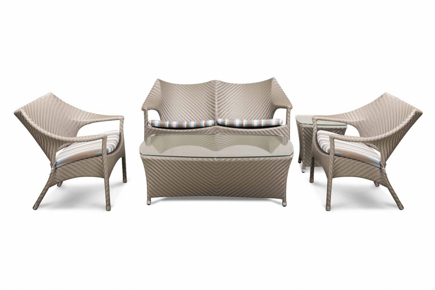 María Outdoor Sofa Set 2 Seater , 2 Single seater and 1 Center Table (Beige)