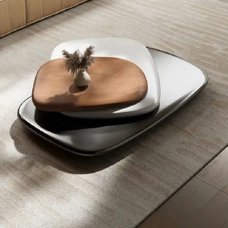 Italian Solid Wood Rotating Coffee Table Modern Living Room Furniture Tea Table