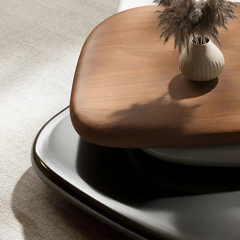 Italian Solid Wood Rotating Coffee Table Modern Living Room Furniture Tea Table