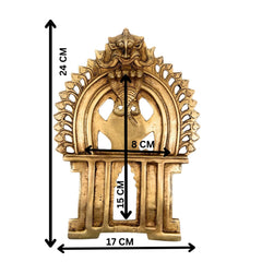 Bhunes Brass Prabhavali Arch Frame Wall Hanging – Prabhawali Prabhaval for Home Temple Decor | Traditional Kirtimukha Brass Backplate for God Idol, Gold, 9.5 Inch, 1 Piece
