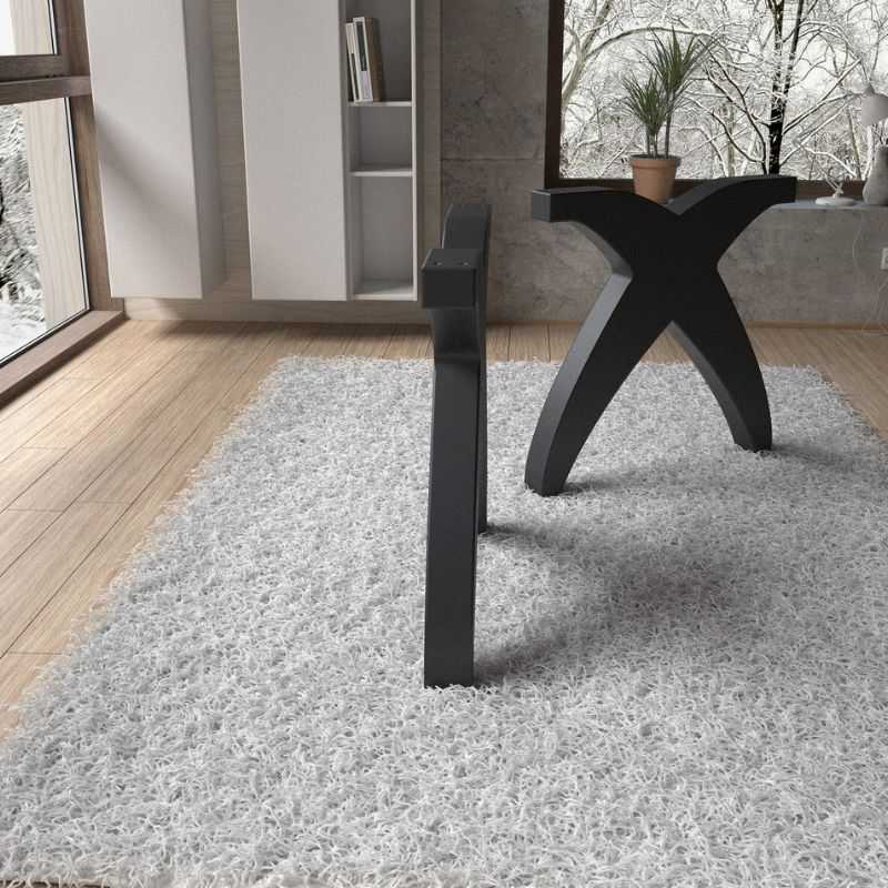 Modern X-Frame Steel Table Base – Black Powder-Coated Metal Legs for Dining or Custom Tables | Sleek Industrial Table Stand