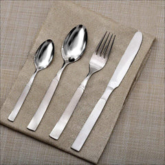 Stainless Steel 24 PCS Cutlery Set (6 Pcs Tea Spoon, 6 Pcs Dessert Spoon, 6 Pcs Dessert Fork and 6 Pcs Dessert Knife) with Leather Box Jewel